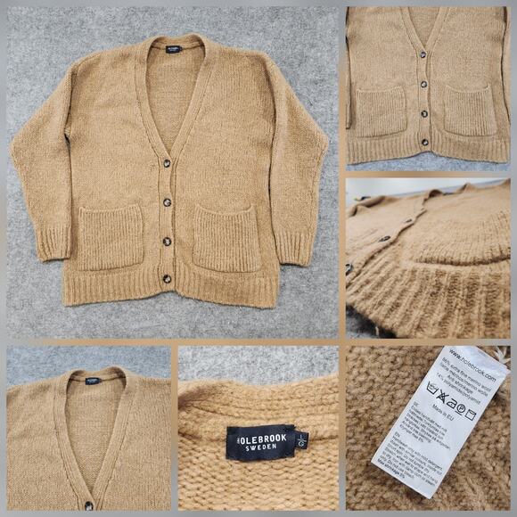 Holebrook Sweden Womens L Large Rigmor Cardigan Merino Wool Soft Knit Sweater - Picture 1 of 14